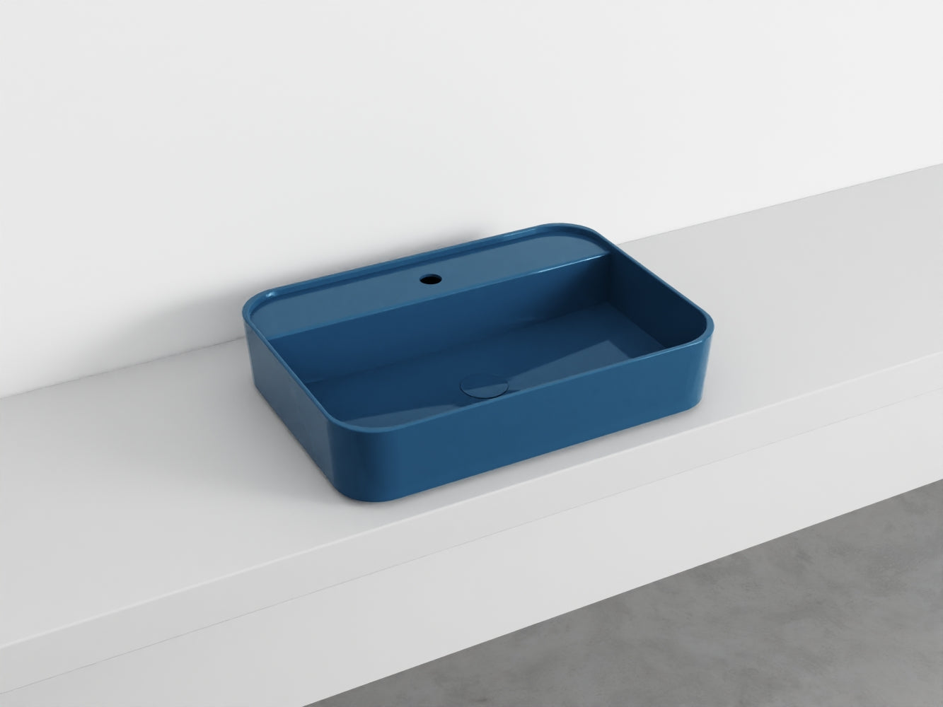 # LAVABO RETTANGOLARE da APPOGGIO MONOFORO SHUI COMFORT - CIELO lavandino sanitari in ceramica per bagno