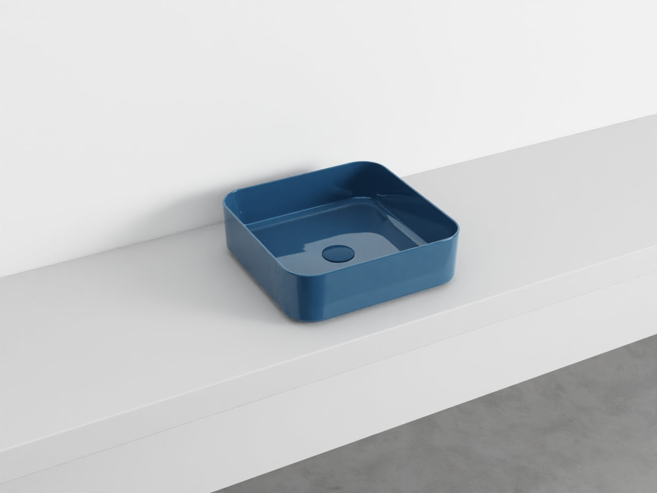 # LAVABO QUADRATO da APPOGGIO SHUI COMFORT - CIELO lavandino per bagno in ceramica