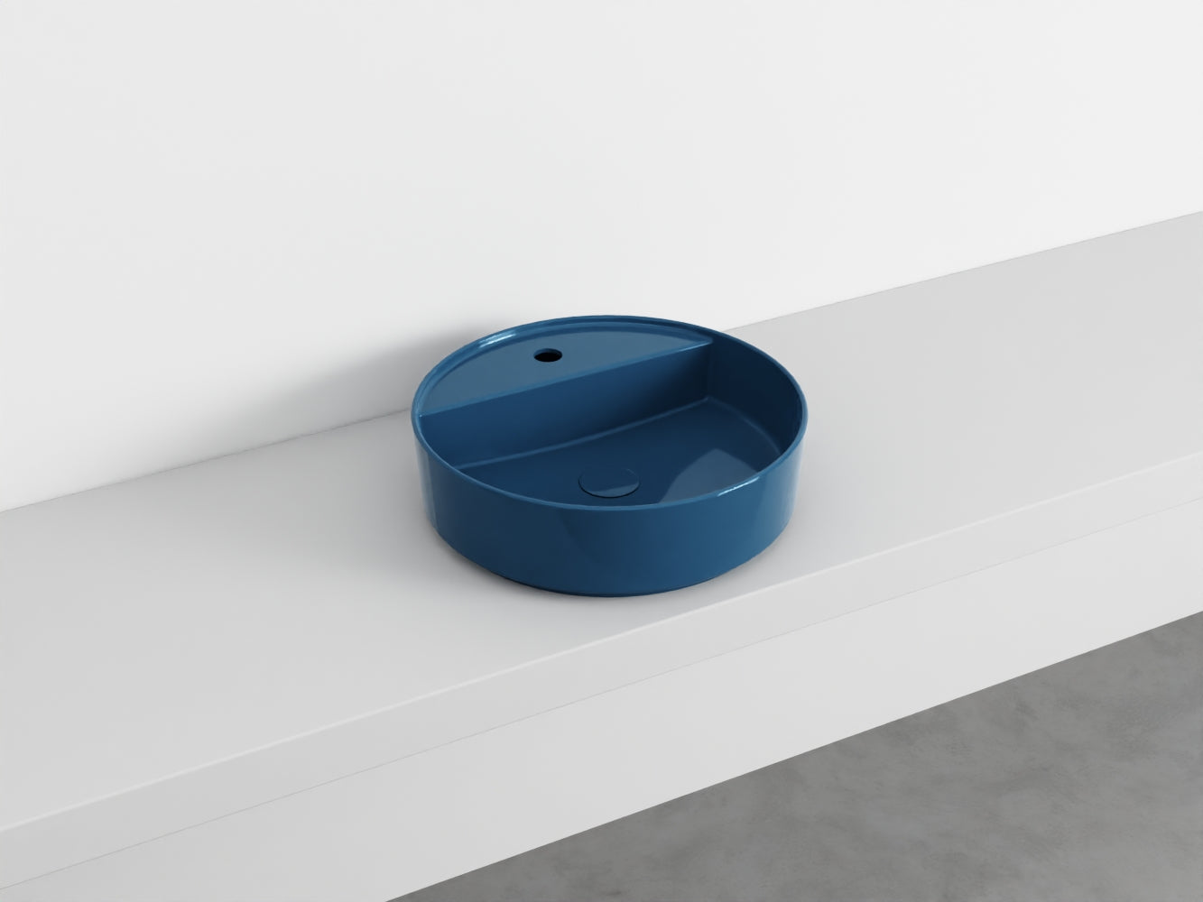 # LAVABO TONDO MONOFORO da APPOGGIO SHUI COMFORT - CIELO lavandino in ceramica per bagno
