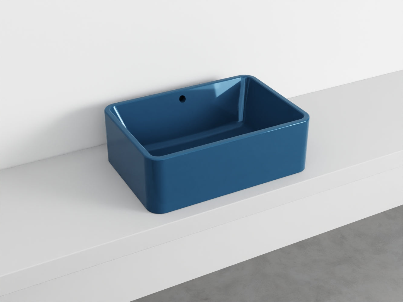 # LAVABO RETTANGOLARE da APPOGGIO 60x20H SHUI COMFORT - CIELO lavandino in ceramica per bagno