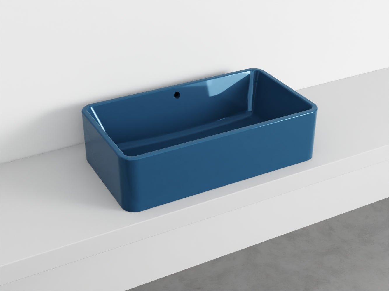 # LAVABO RETTANGOLARE da APPOGGIO 75x20H SHUI COMFORT - CIELO lavandino in ceramica per bagno