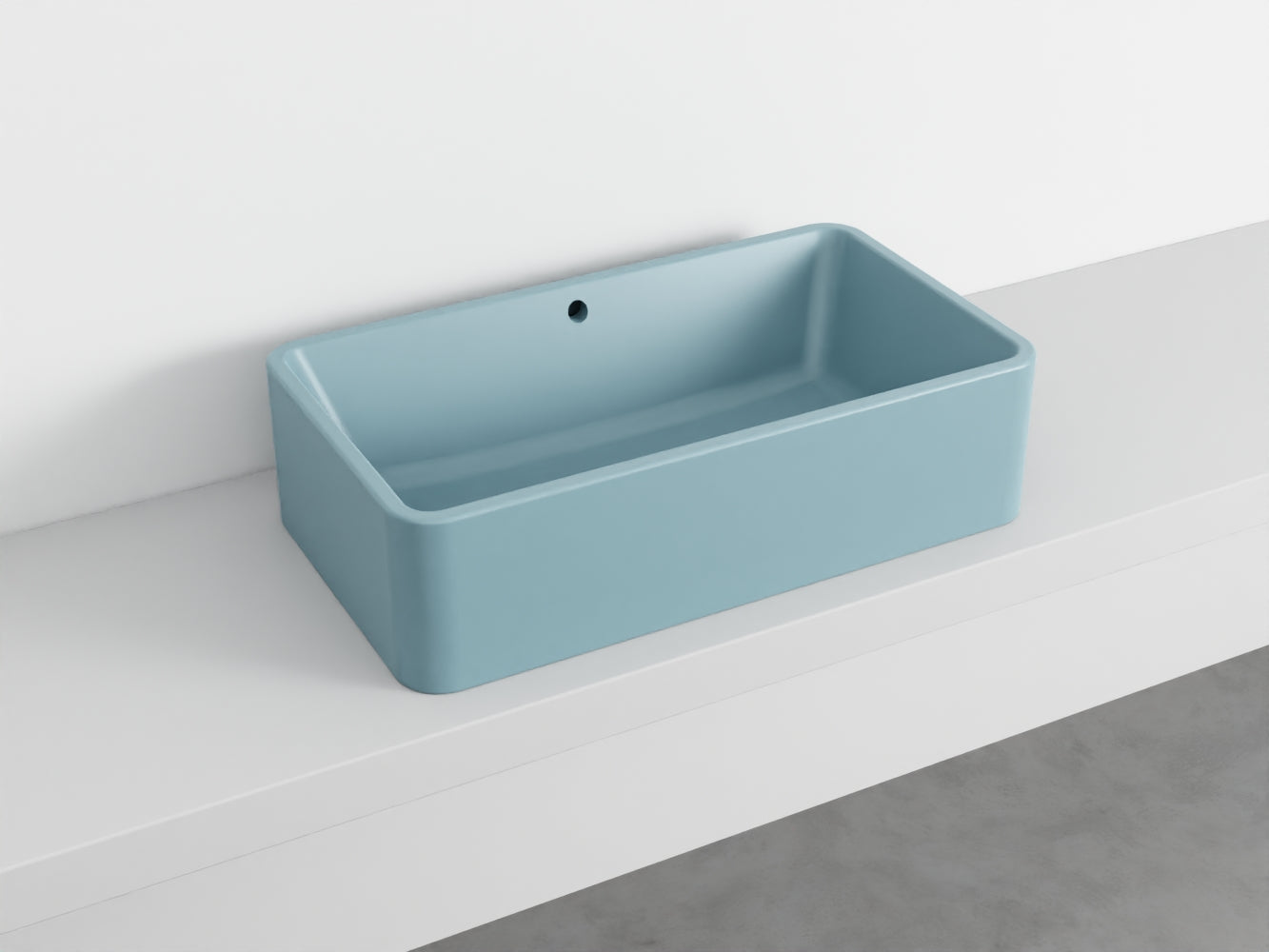 # LAVABO RETTANGOLARE da APPOGGIO 75x20H SHUI COMFORT - CIELO lavandino in ceramica per bagno
