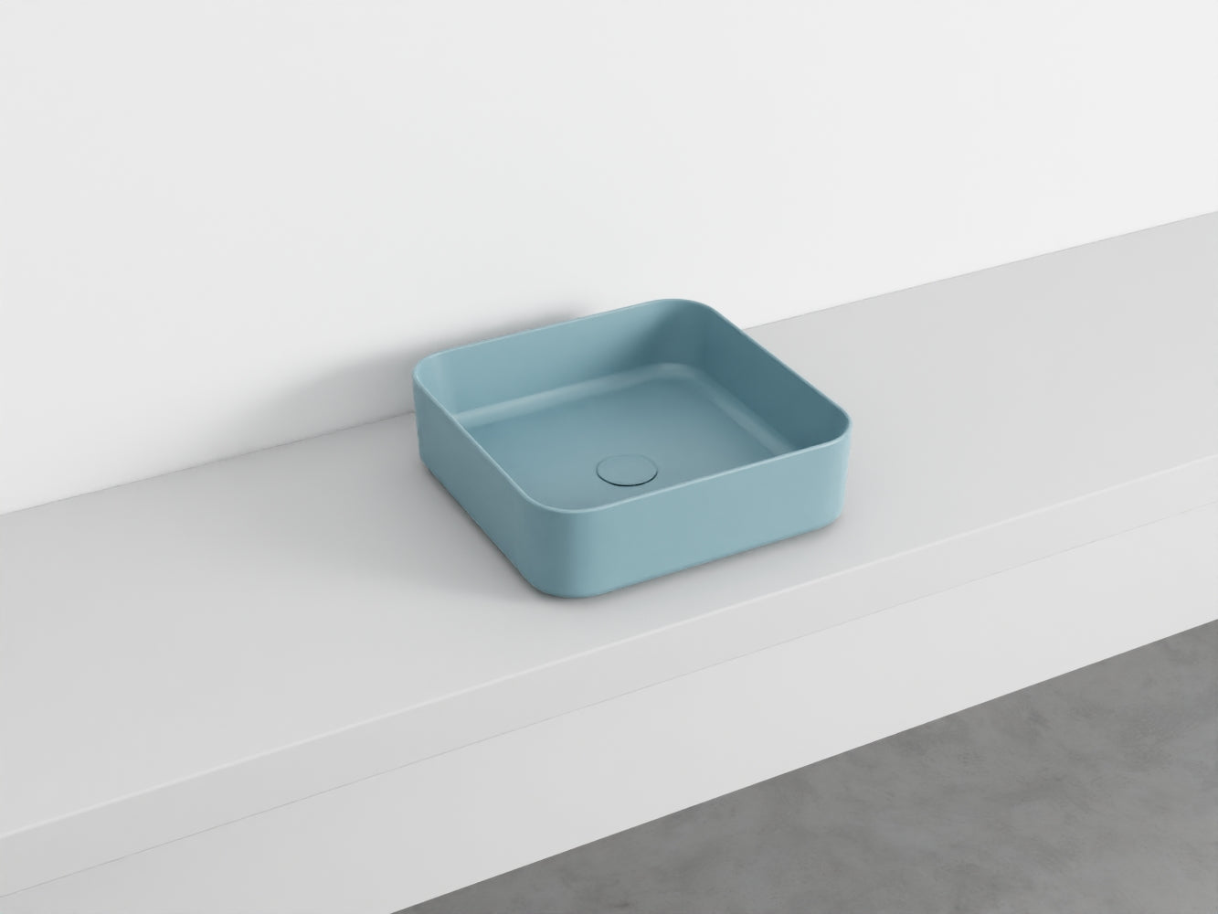 # LAVABO QUADRATO da APPOGGIO SHUI COMFORT - CIELO lavandino per bagno in ceramica