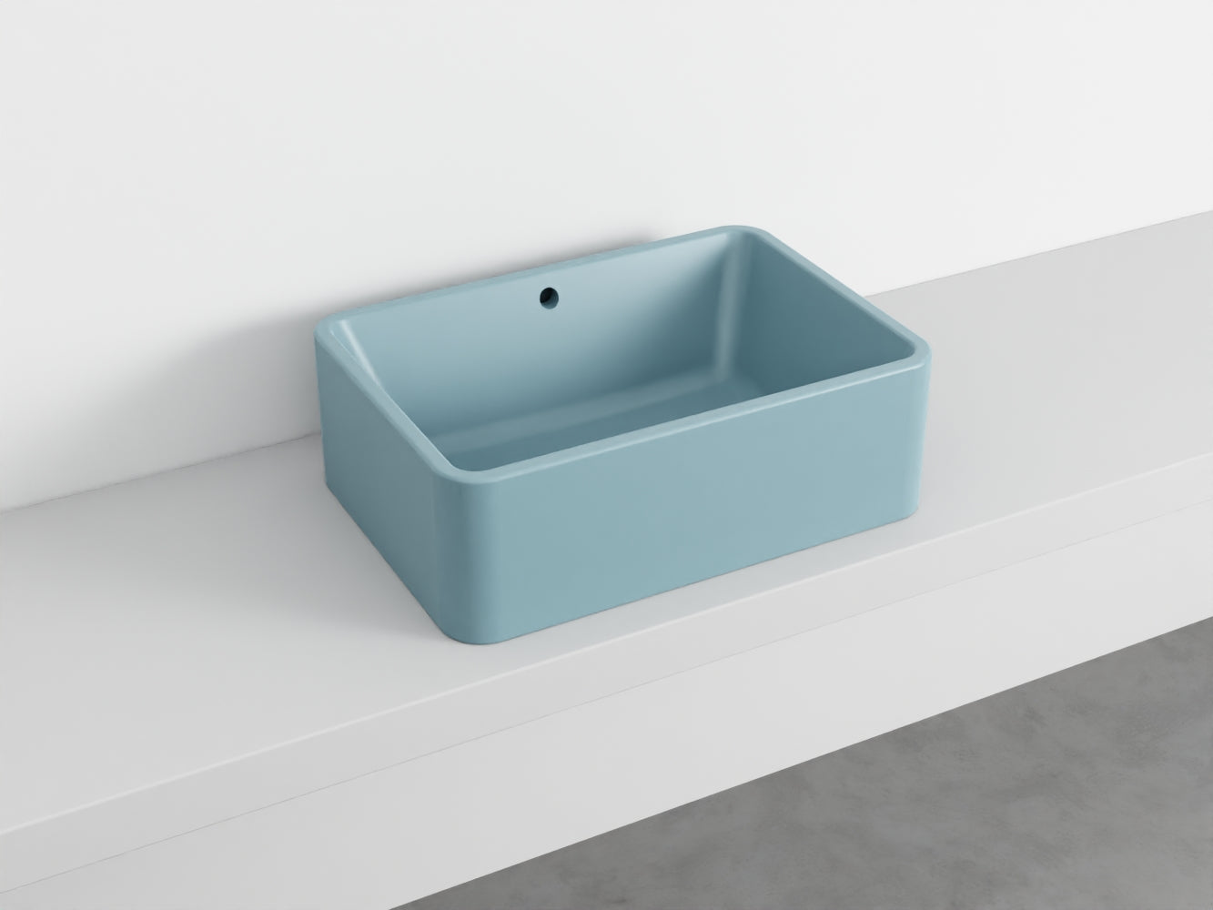 # LAVABO RETTANGOLARE da APPOGGIO 60x20H SHUI COMFORT - CIELO lavandino in ceramica per bagno