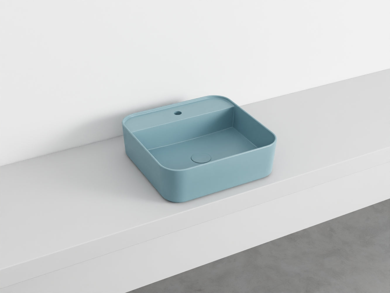 # LAVABO QUADRATO da APPOGGIO MONOFORO SHUI COMFORT- CIELO lavandino in ceramica per bagno
