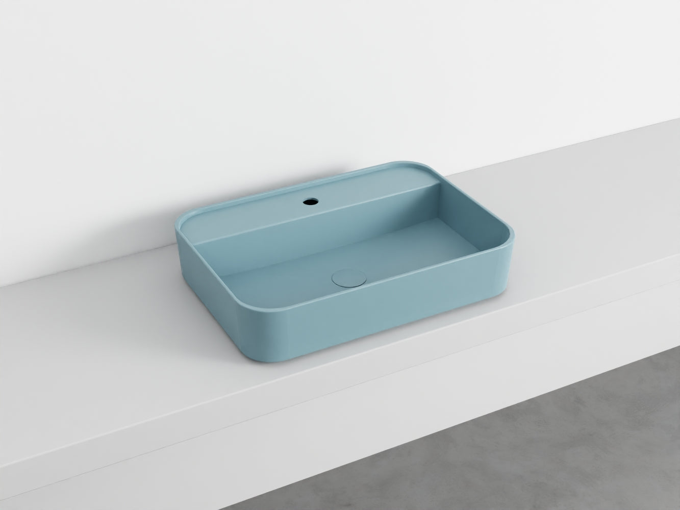 # LAVABO RETTANGOLARE da APPOGGIO MONOFORO SHUI COMFORT - CIELO lavandino sanitari in ceramica per bagno