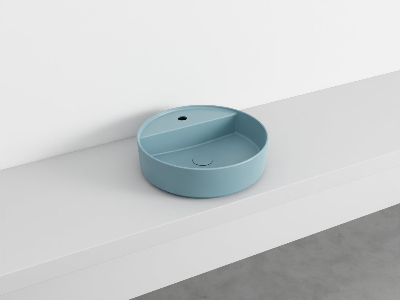 # LAVABO TONDO MONOFORO da APPOGGIO SHUI COMFORT - CIELO lavandino in ceramica per bagno