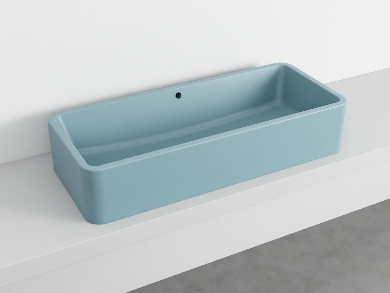 # LAVABO RETTANGOLARE da APPOGGIO 100x20H SHUI COMFORT - CIELO lavandino da appoggio in ceramica per bagno