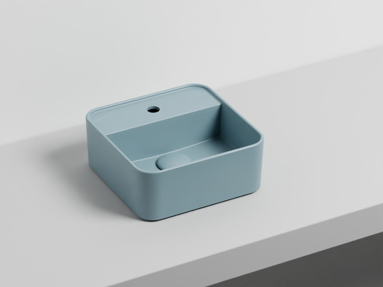 # LAVABO LES PETITES QUADRATO MONOFORO 28 - CIELO lavandino bagno da appoggio compatto