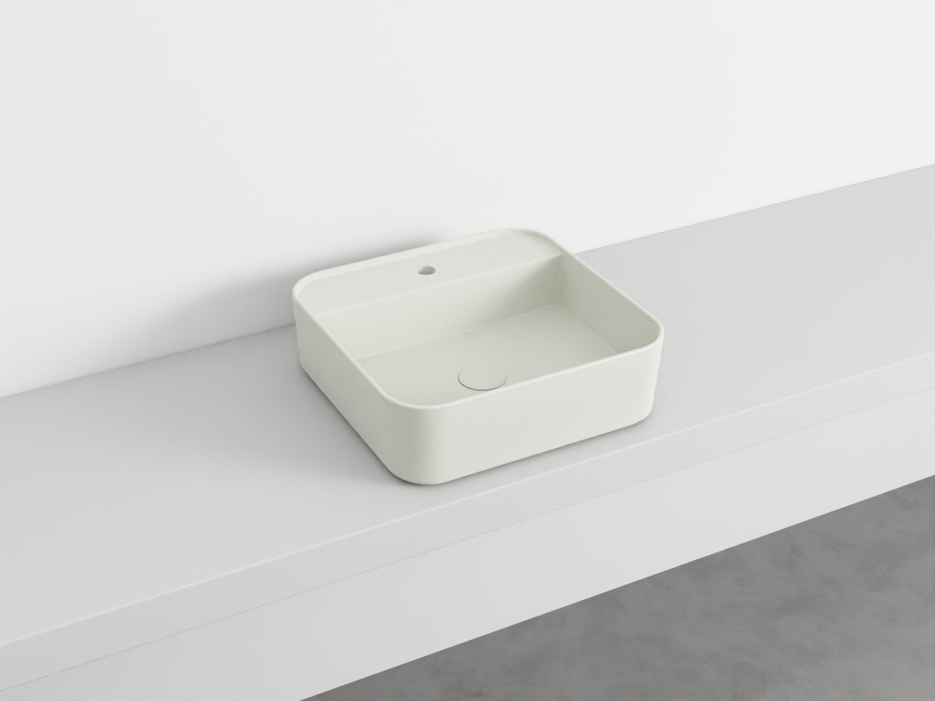 # LAVABO QUADRATO da APPOGGIO MONOFORO SHUI COMFORT- CIELO lavandino in ceramica per bagno