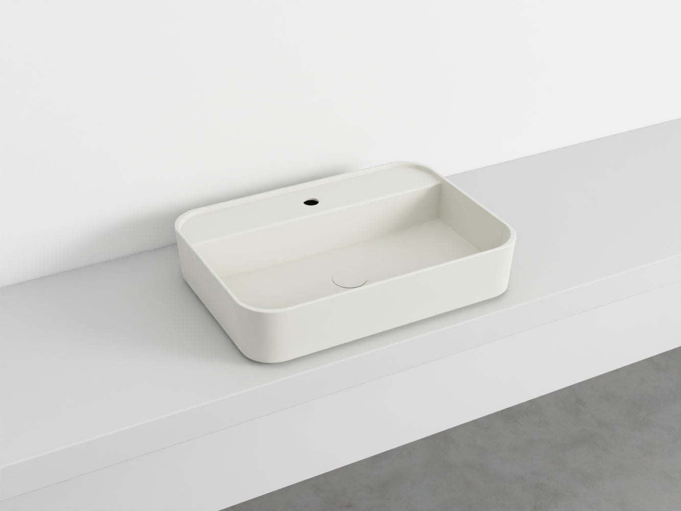 # LAVABO RETTANGOLARE da APPOGGIO MONOFORO SHUI COMFORT - CIELO lavandino sanitari in ceramica per bagno