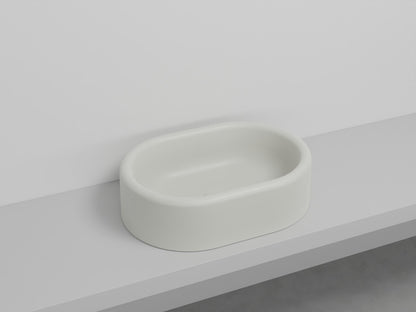 # LAVABO OVALE DA APPOGGIO ITACA - CIELO in ceramica con finiture pregiate e stile moderno