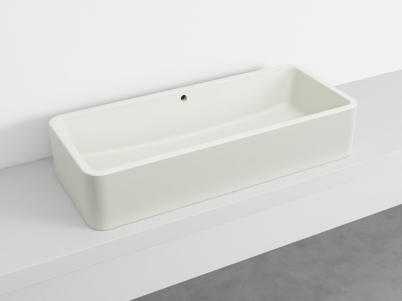 # LAVABO RETTANGOLARE da APPOGGIO 100x20H SHUI COMFORT - CIELO lavandino da appoggio in ceramica per bagno