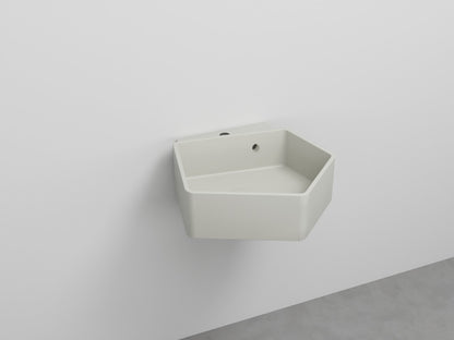 # LAVABO SOSPESO KANTO con TROPPOPIENO da 50cm - CIELO in ceramica compatto ed elegante per bagni moderni Made in Italy