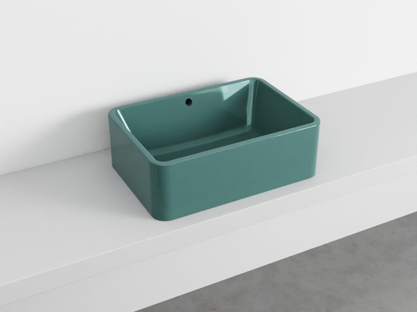 # LAVABO RETTANGOLARE da APPOGGIO 60x20H SHUI COMFORT - CIELO lavandino in ceramica per bagno