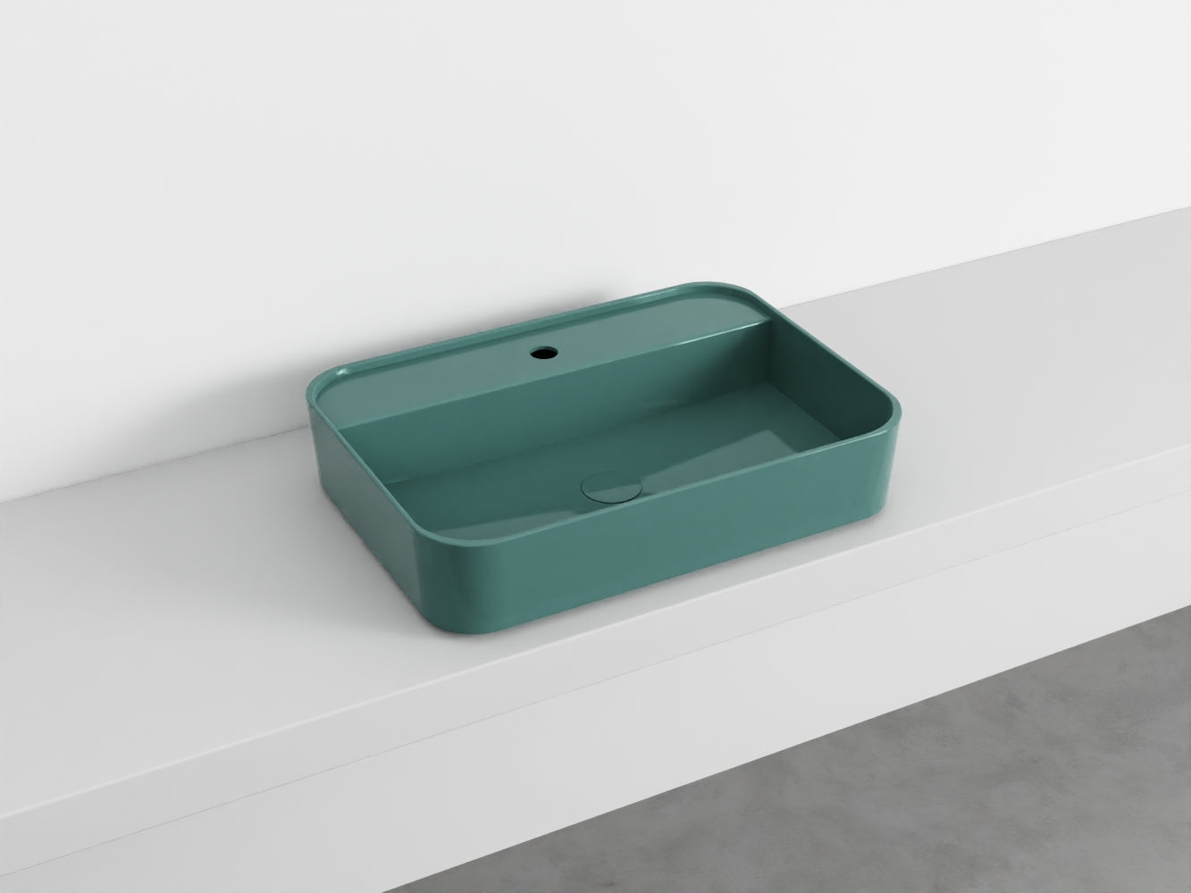 # LAVABO RETTANGOLARE da APPOGGIO MONOFORO SHUI COMFORT - CIELO lavandino sanitari in ceramica per bagno
