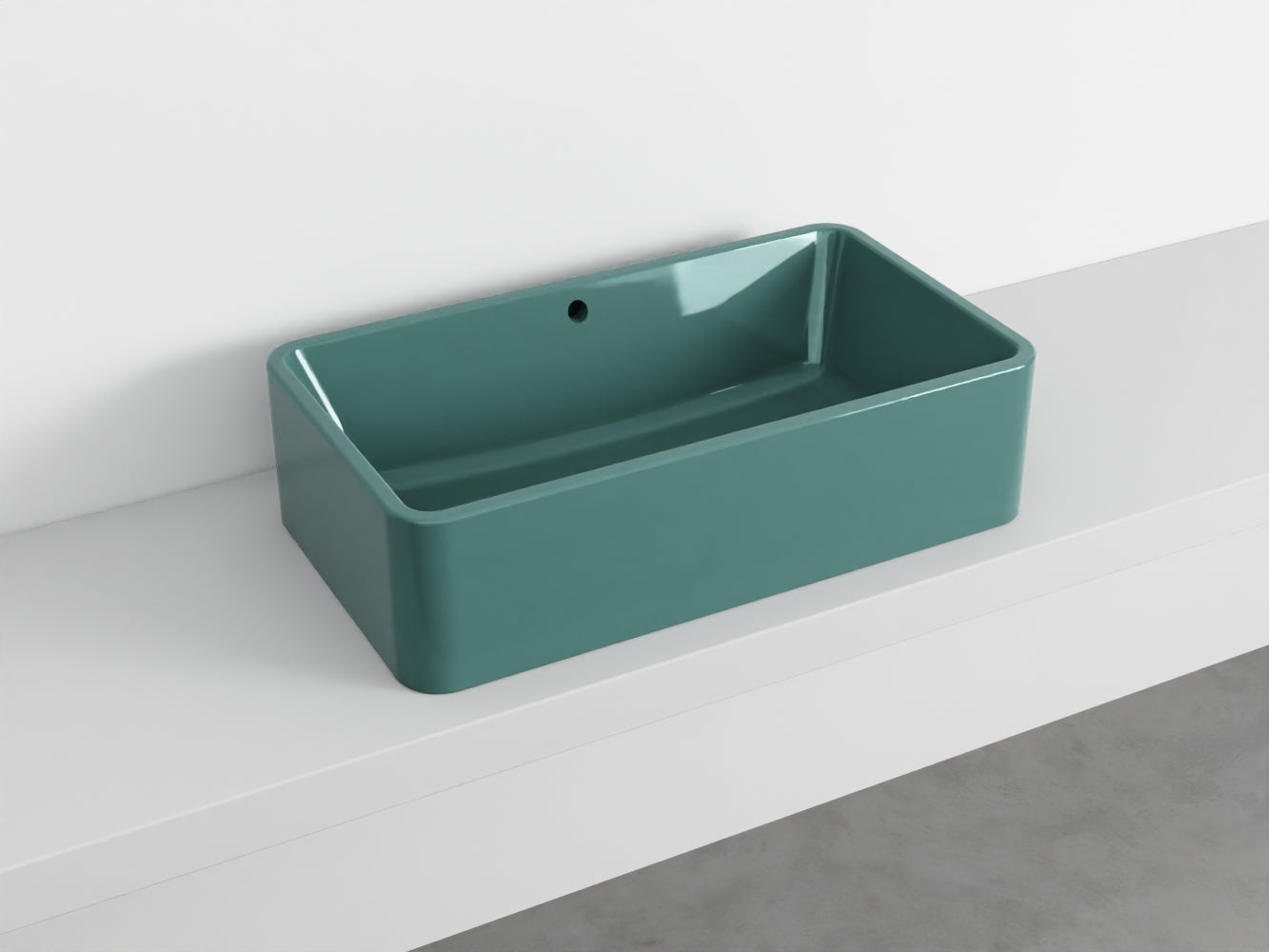 # LAVABO RETTANGOLARE da APPOGGIO 75x20H SHUI COMFORT - CIELO lavandino in ceramica per bagno