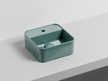# LAVABO LES PETITES QUADRATO MONOFORO 28 - CIELO lavandino bagno da appoggio compatto