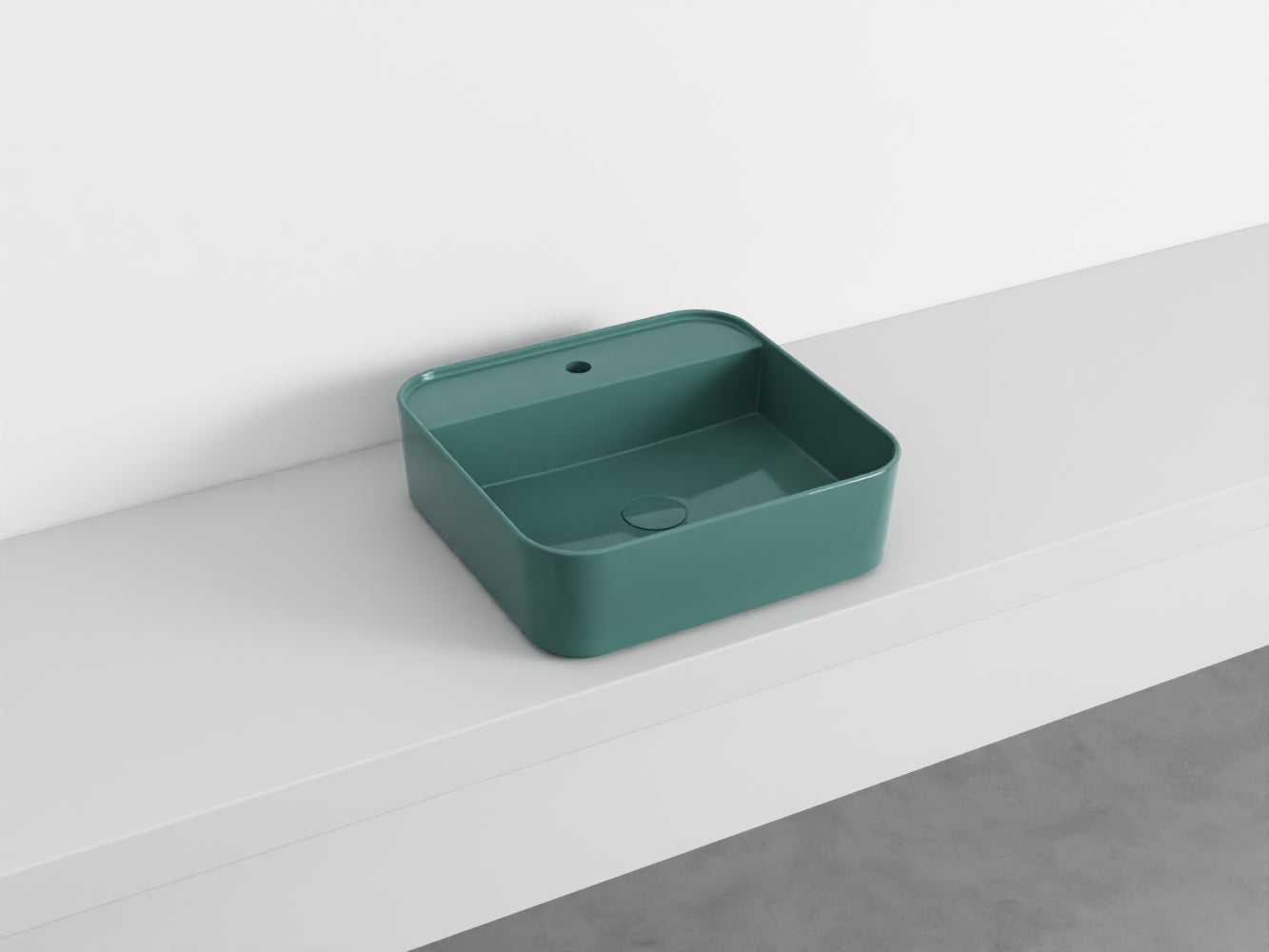 # LAVABO QUADRATO da APPOGGIO MONOFORO SHUI COMFORT- CIELO lavandino in ceramica per bagno
