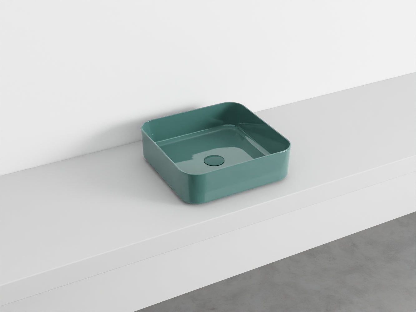 # LAVABO QUADRATO da APPOGGIO SHUI COMFORT - CIELO lavandino per bagno in ceramica