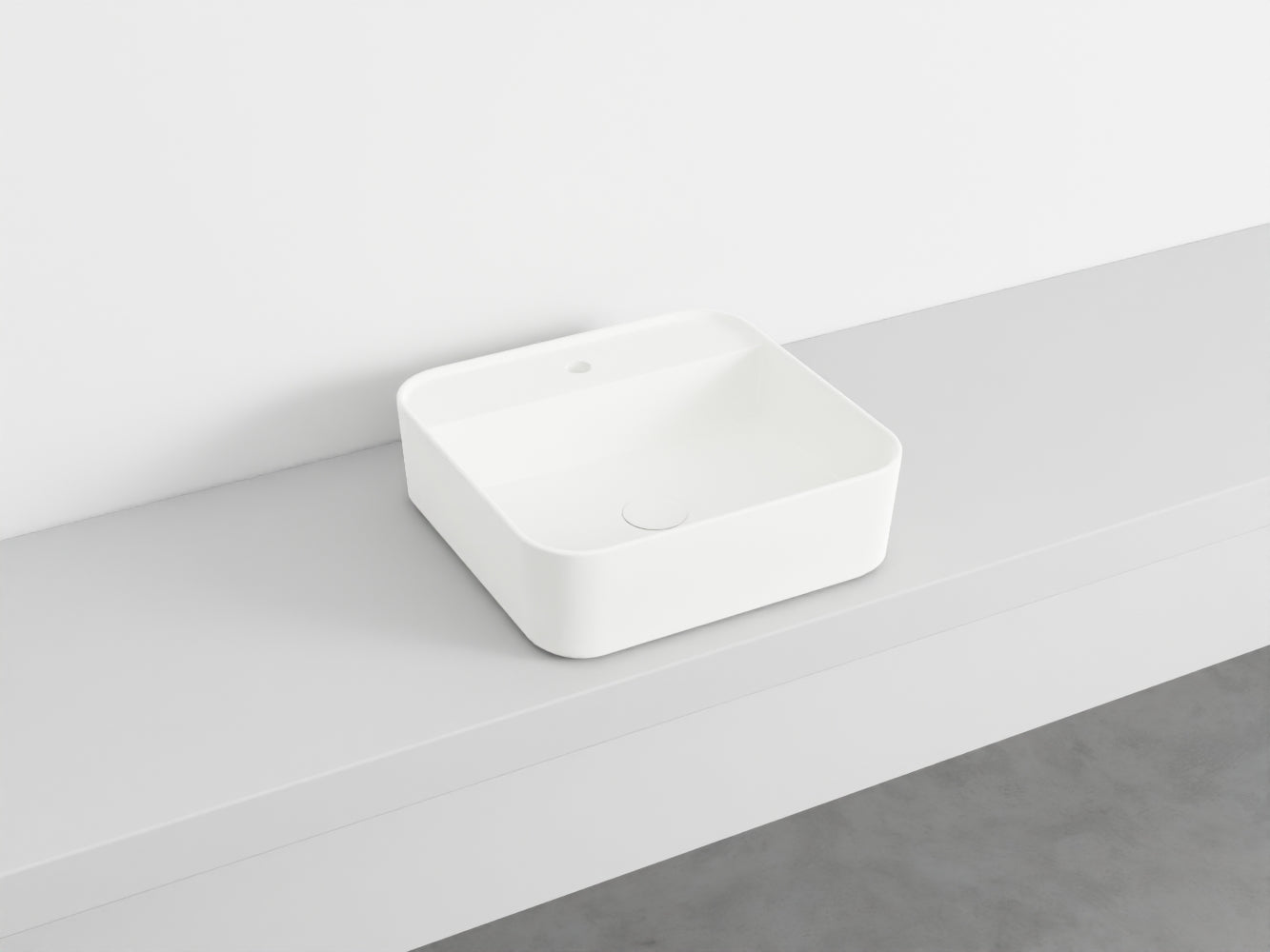 # LAVABO QUADRATO da APPOGGIO MONOFORO SHUI COMFORT- CIELO lavandino in ceramica per bagno