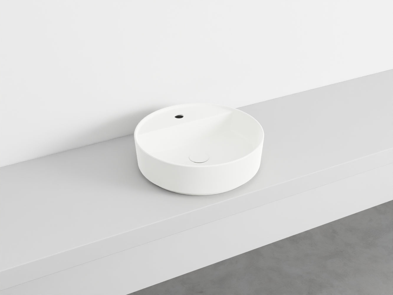 # LAVABO TONDO MONOFORO da APPOGGIO SHUI COMFORT - CIELO lavandino in ceramica per bagno
