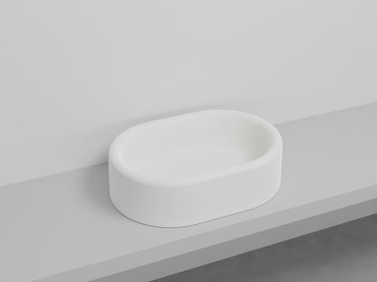 # LAVABO OVALE DA APPOGGIO ITACA - CIELO in ceramica con finiture pregiate e stile moderno