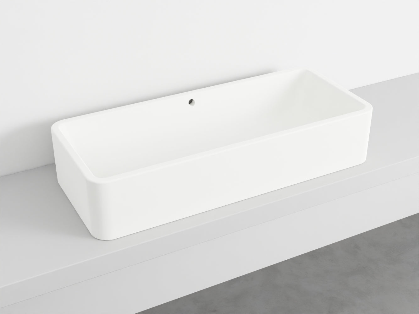 # LAVABO RETTANGOLARE da APPOGGIO 100x20H SHUI COMFORT - CIELO lavandino da appoggio in ceramica per bagno