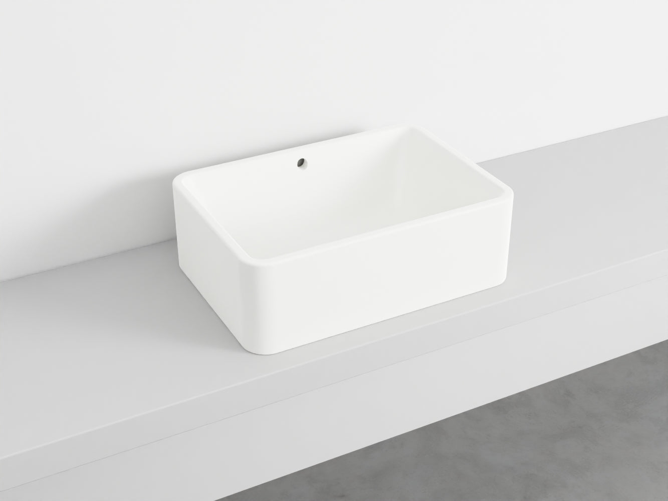 # LAVABO RETTANGOLARE da APPOGGIO 60x20H SHUI COMFORT - CIELO lavandino in ceramica per bagno