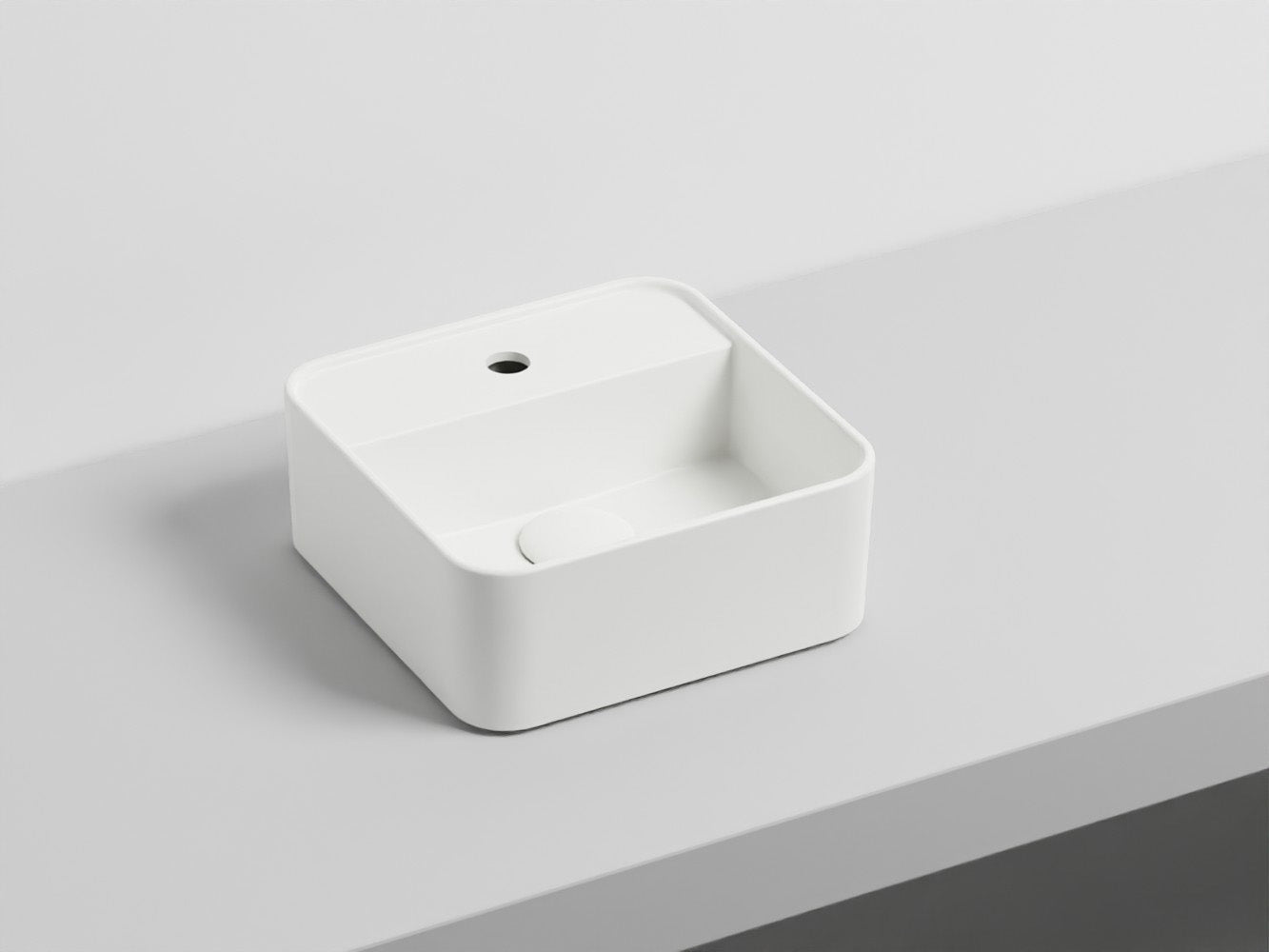 # LAVABO LES PETITES QUADRATO MONOFORO 28 - CIELO lavandino bagno da appoggio compatto