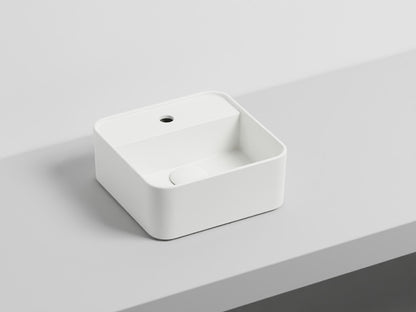 # LAVABO LES PETITES QUADRATO MONOFORO 28 - CIELO lavandino bagno da appoggio compatto