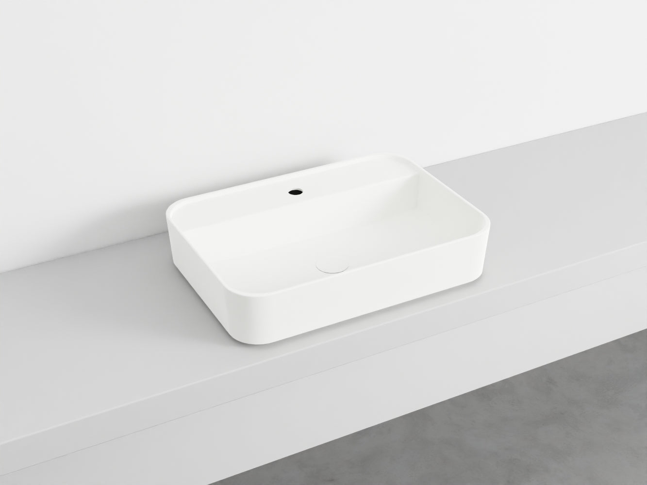 # LAVABO RETTANGOLARE da APPOGGIO MONOFORO SHUI COMFORT - CIELO lavandino sanitari in ceramica per bagno