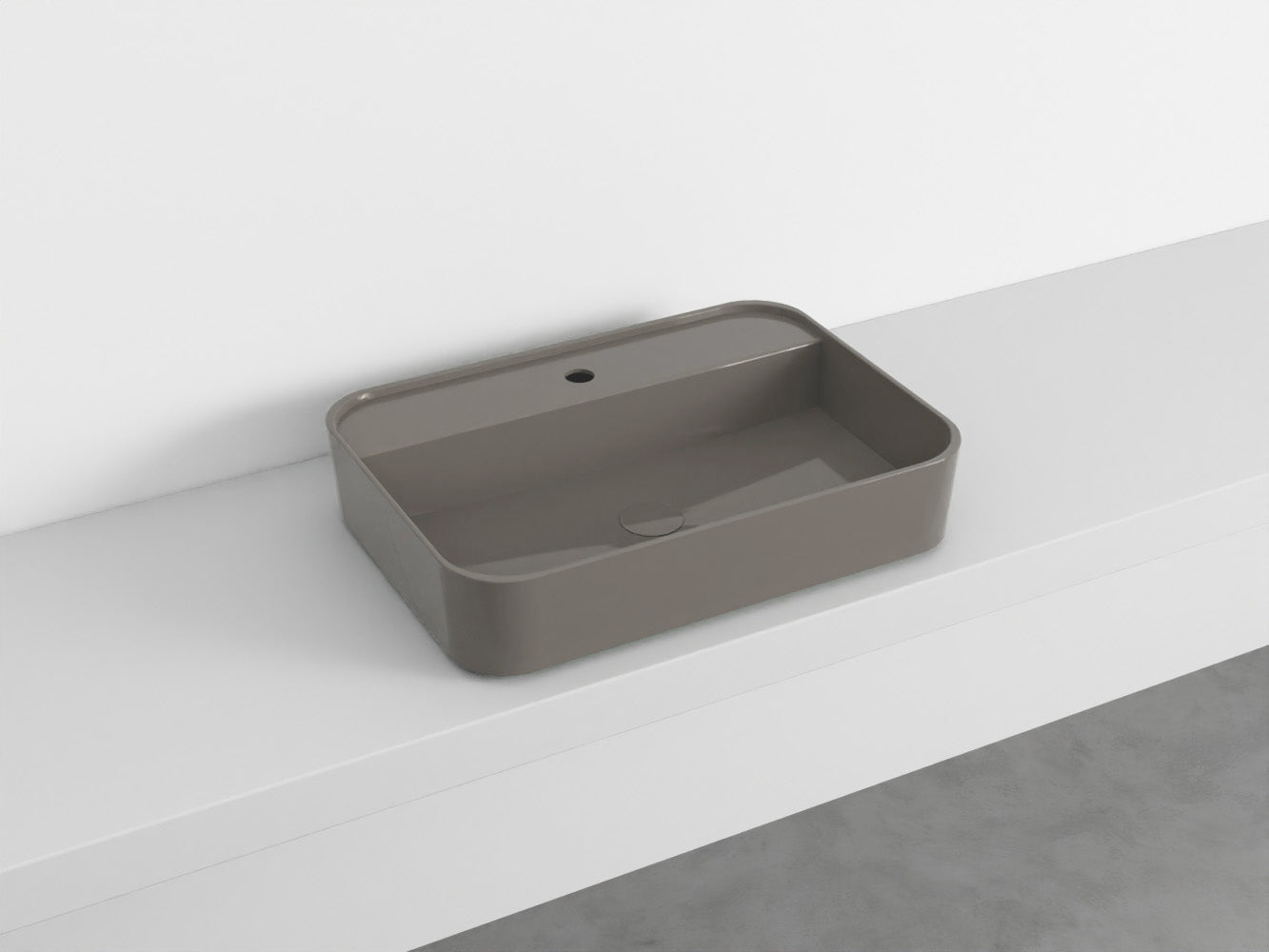 # LAVABO RETTANGOLARE da APPOGGIO MONOFORO SHUI COMFORT - CIELO lavandino sanitari in ceramica per bagno