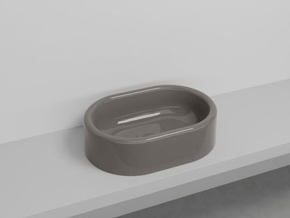 # LAVABO OVALE DA APPOGGIO ITACA - CIELO in ceramica con finiture pregiate e stile moderno