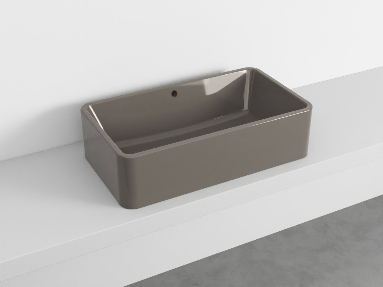 # LAVABO RETTANGOLARE da APPOGGIO 75x20H SHUI COMFORT - CIELO lavandino in ceramica per bagno