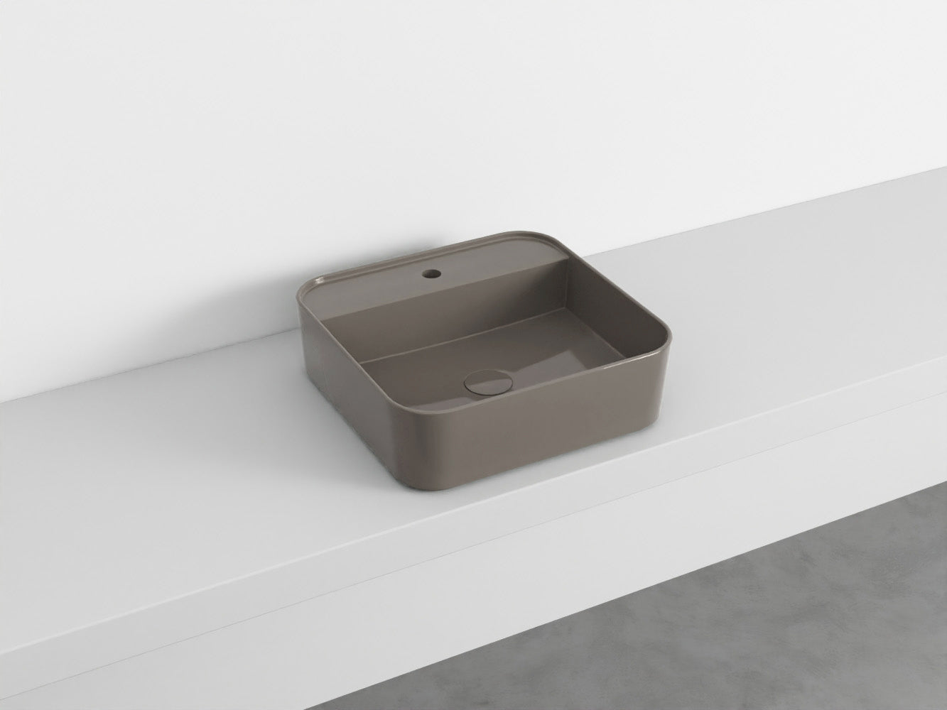 # LAVABO QUADRATO da APPOGGIO MONOFORO SHUI COMFORT- CIELO lavandino in ceramica per bagno