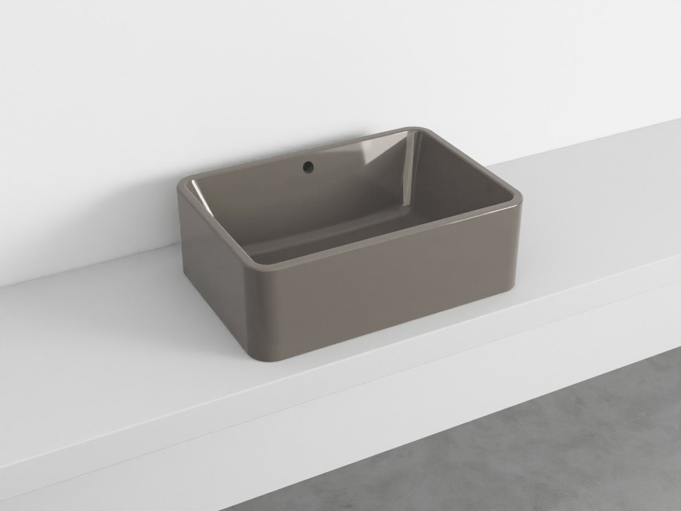 # LAVABO RETTANGOLARE da APPOGGIO 60x20H SHUI COMFORT - CIELO lavandino in ceramica per bagno