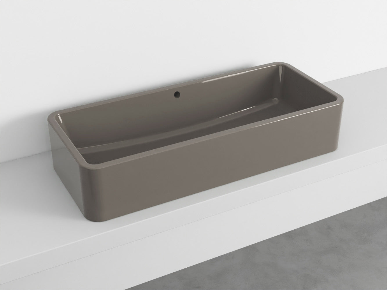 # LAVABO RETTANGOLARE da APPOGGIO 100x20H SHUI COMFORT - CIELO lavandino da appoggio in ceramica per bagno