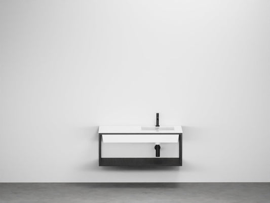 # LAVABO SOSPESO ERA 100cm con STRUTTURA e BACINO DESTRO - CIELO può essere installato sia sospeso che da appoggio
