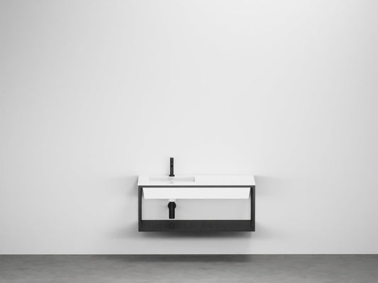 # LAVABO SOSPESO ERA 100cm con STRUTTURA e BACINO SINISTRO - CIELO può essere installato sia sospeso che da appoggio