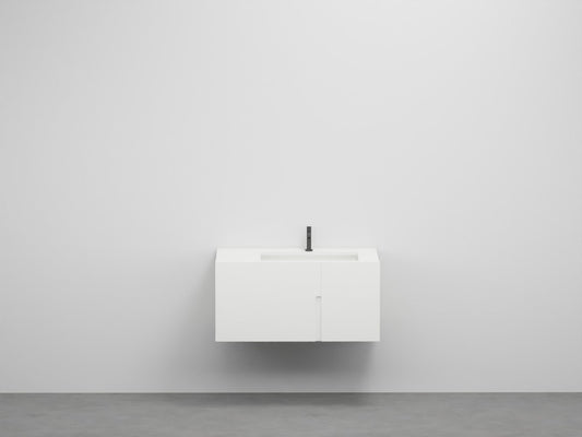 # LAVABO FILO CON MOBILE 90 con CASSETTO, MANIGLIA VERTICALE e LAVABO A DESTRA - CIELO lavandino per bagno