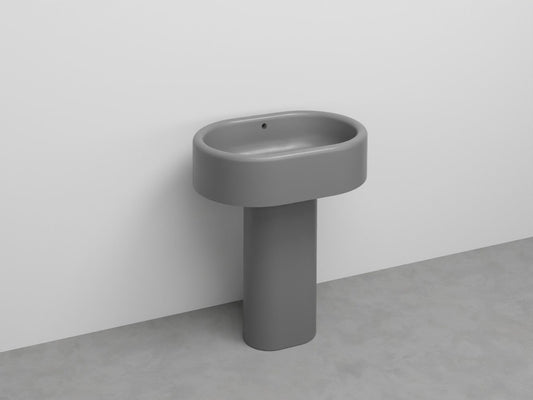 # LAVABO CON COLONNA, TROPPOPIENO E ACCESSORIO A DESTRA ITACA - CIELO scarico a terra ideale per arredare ambienti bagno contemporanei