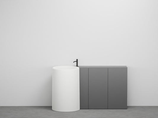 # LAVABO FREESTANDING CON MOBILE A TERRA DESTRO 128Cm ITACA - CIELO scarico a terra