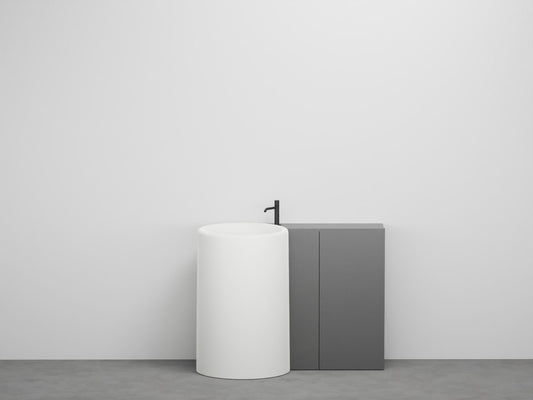 # LAVABO FREESTANDING CON MOBILE A TERRA DESTRO 90Cm ITACA - CIELO scarico a terra