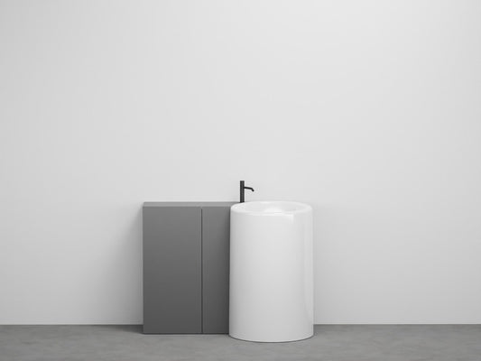 # LAVABO FREESTANDING CON MOBILE A TERRA SINISTRO 90Cm ITACA - CIELO scarico parete