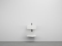 # LAVABO CON MENSOLA KANTO IN CERAMICA con TROPPOPIENO da 50cm - CIELO a parete, elegante per bagni di design Made in Italy