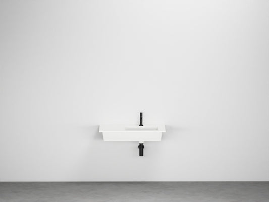 # LAVABO SOSPESO ERA 80 con BACINO DESTRO - CIELO ceramica per ambienti contemporanei