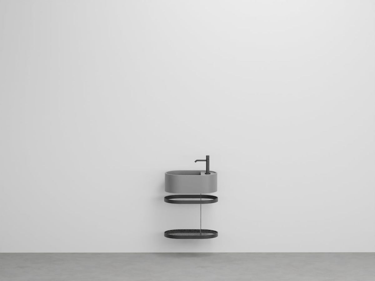 # LAVABO LES PETITES OVALE 46 con STRUTTURA - CIELO lavandino per bagno per ambienti di dimensioni contenute