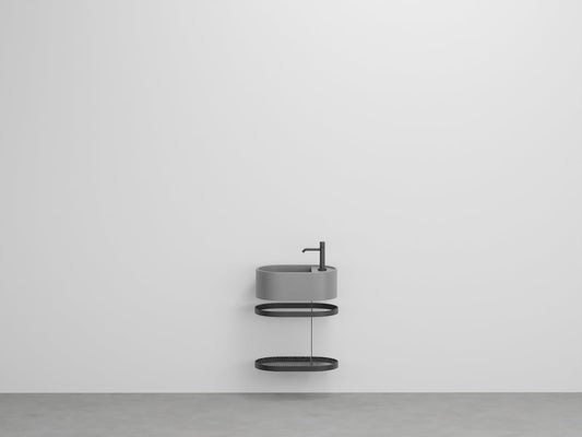 # LAVABO LES PETITES OVALE 46 con STRUTTURA - CIELO lavandino per bagno per ambienti di dimensioni contenute
