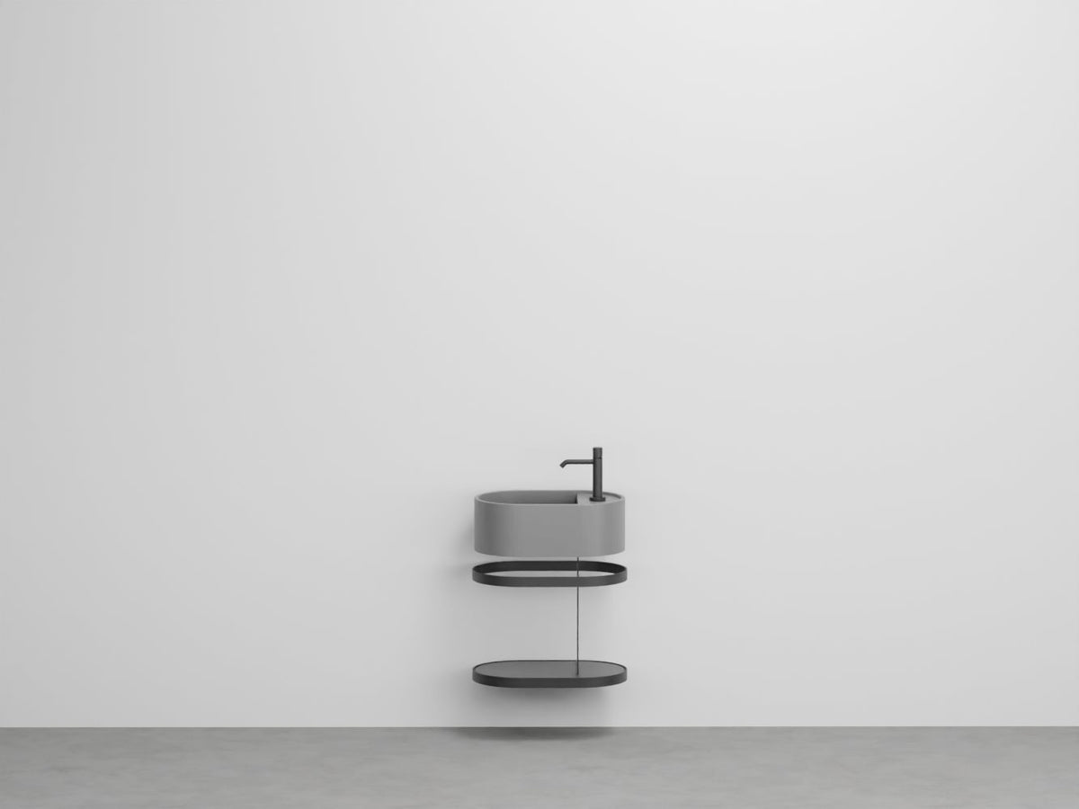 # LAVABO LES PETITES OVALE 46 con STRUTTURA E PIANO - CIELO lavandino per bagno ideale per spazi stretti e contenuti